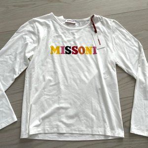 Missoni Kids Girls  Logo Top White